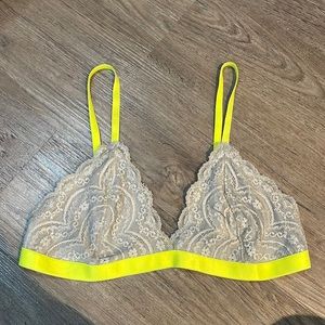Neon green/Grey Lace Bralette